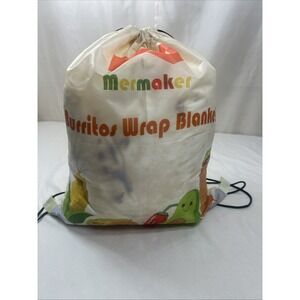 NIP Burritos Wrap Blanket Merrymaker W/ Drawstring Backpack 70" Round